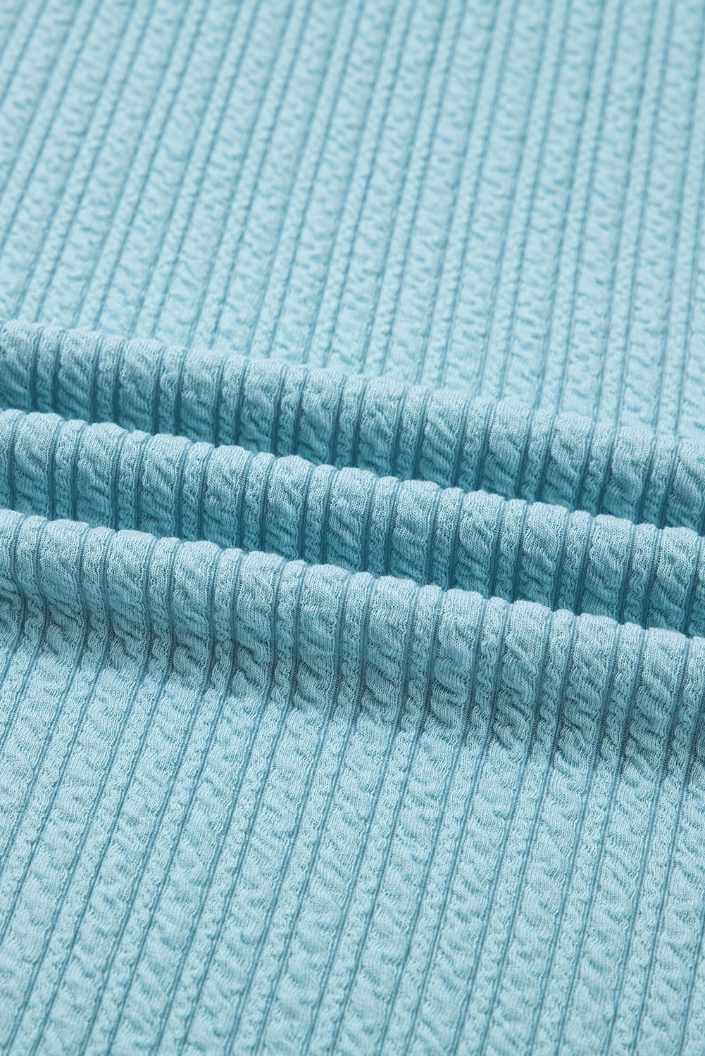 Light Blue Textured Drop Shoulder Plus Size Knit Top - Jaico Online Shop