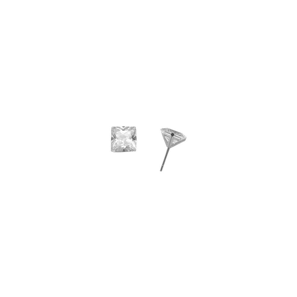 14k White Gold 1.90ct Cubic Zirconia Square Earrings