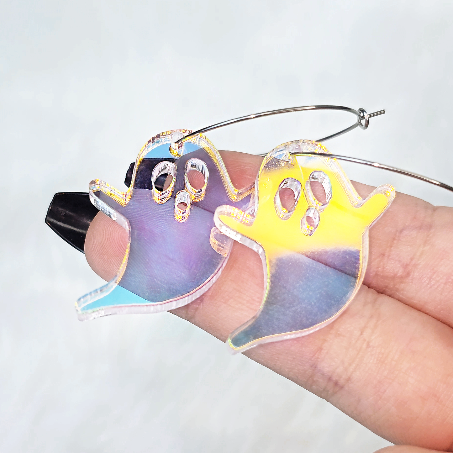 Acrylicious Haunting Ghost Hoop Earrings