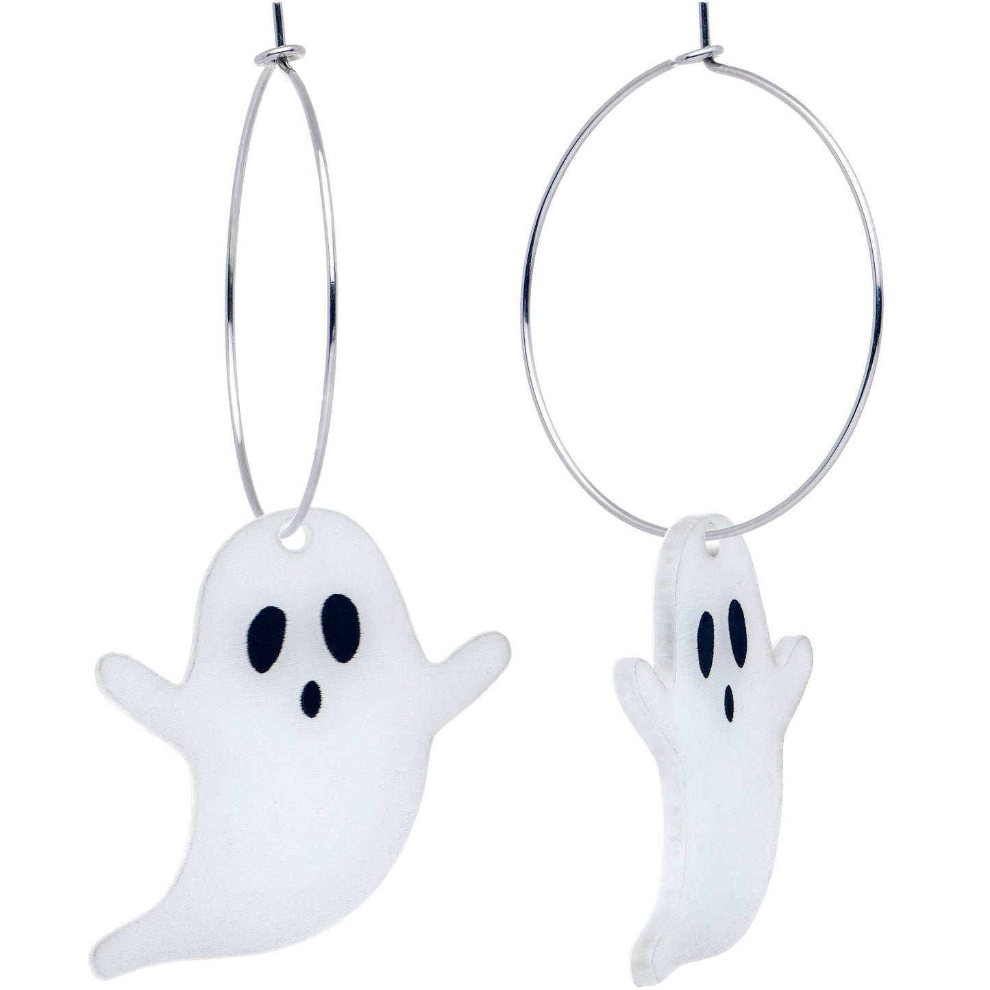 Acrylicious Glow in the Dark Haunting Ghost Hoop Earrings