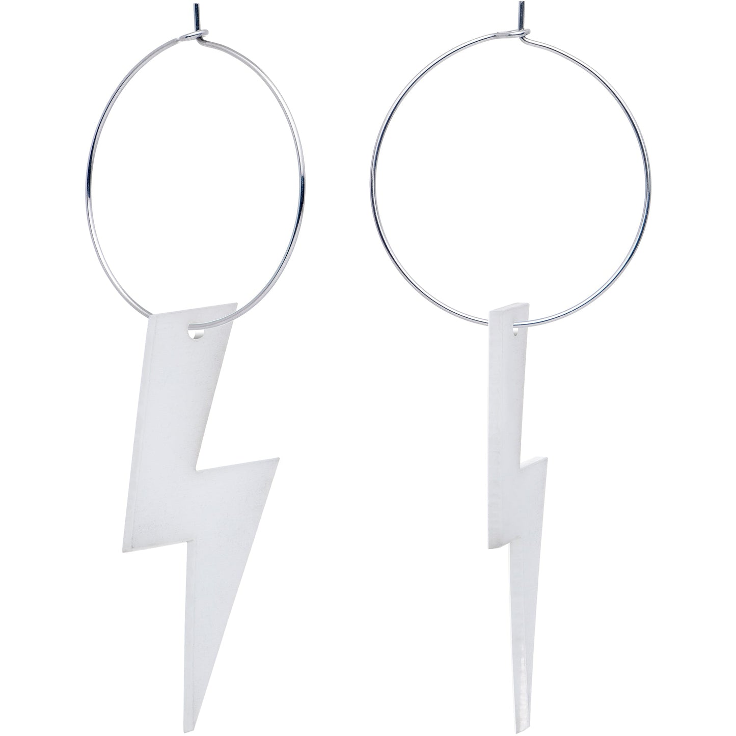 Acrylicious Glow in the Dark Lightning Bolt Hoop Earrings