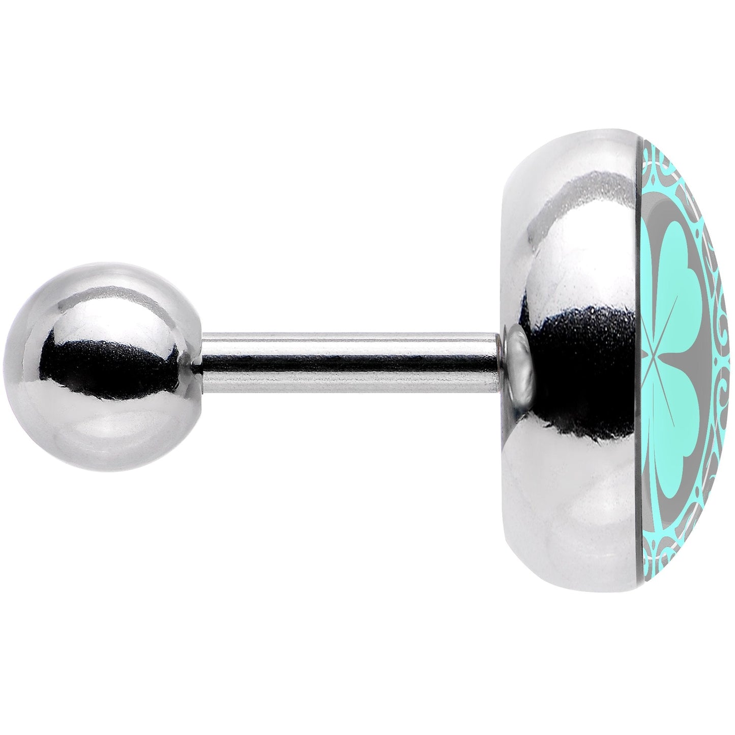 Green St Patricks Day Shamrock Tragus Cartilage Earring