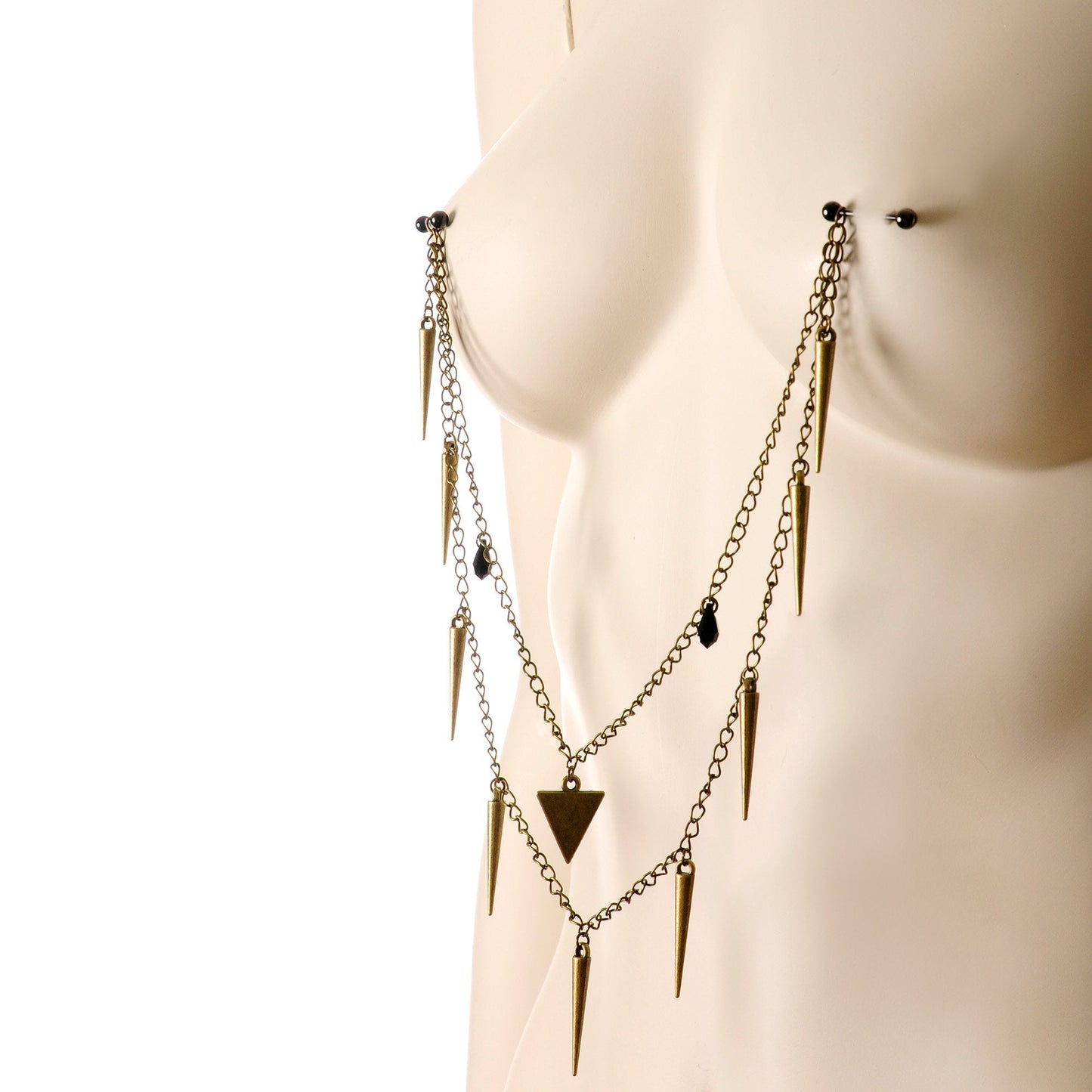 Handcrafted Warrior Drop Nipple Chain Created with Crystal