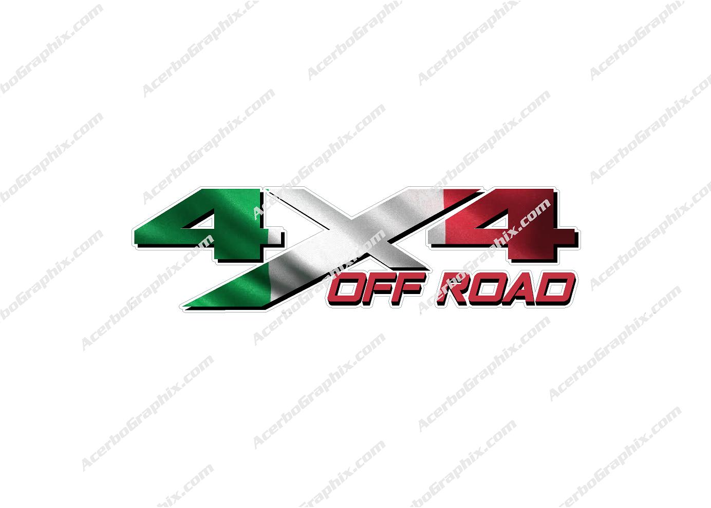 4x4 Off Road "Italian Flag" Decal Stickers (x2)