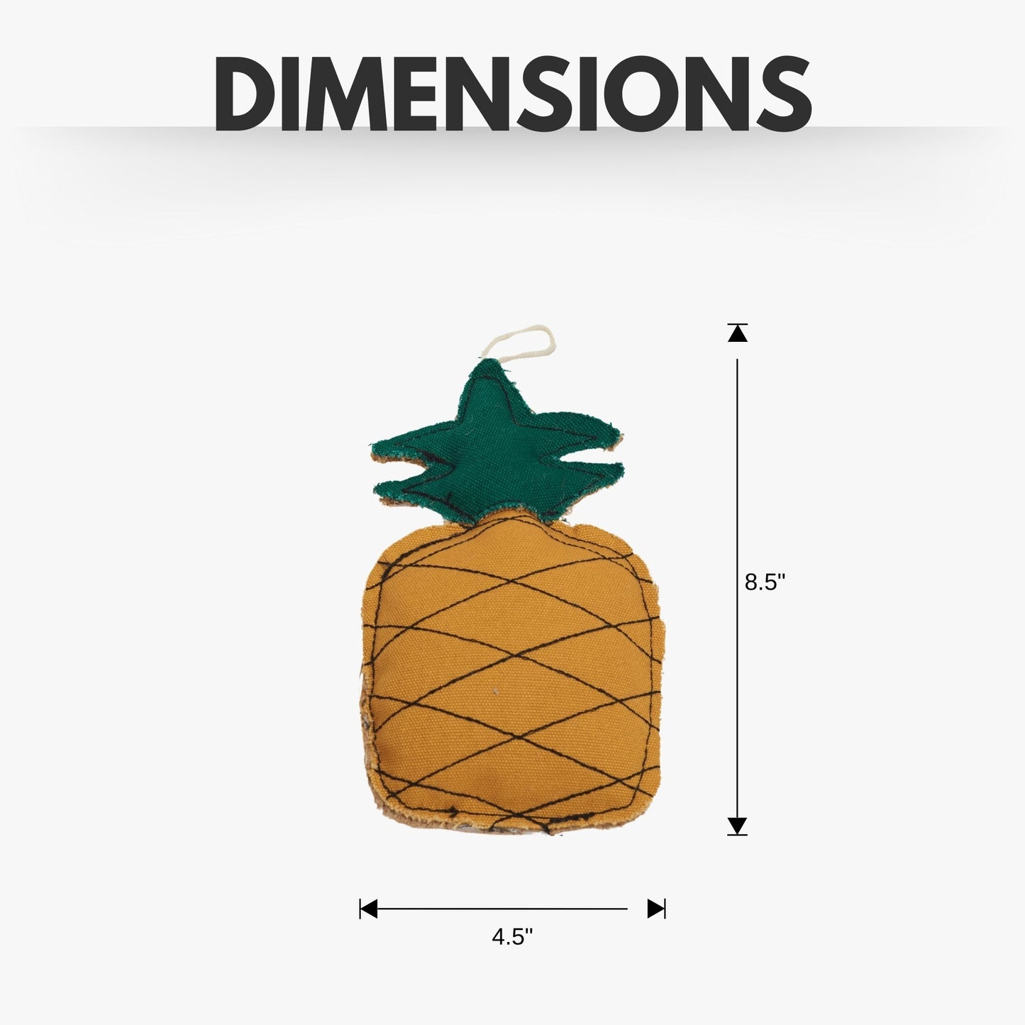 Country Living Canvas & Jute Pineapple-Shaped Dog Chew Toy – Durable, Safe and Non-Toxic