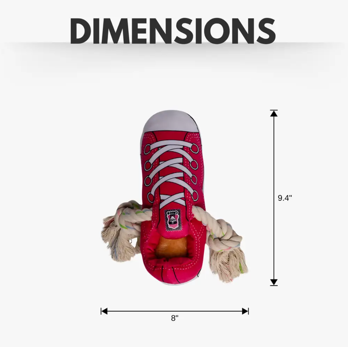 Squeaky Comfort Plush Sneaker Dog Toy – with Treat Compartment, Safe & Durable – Pink