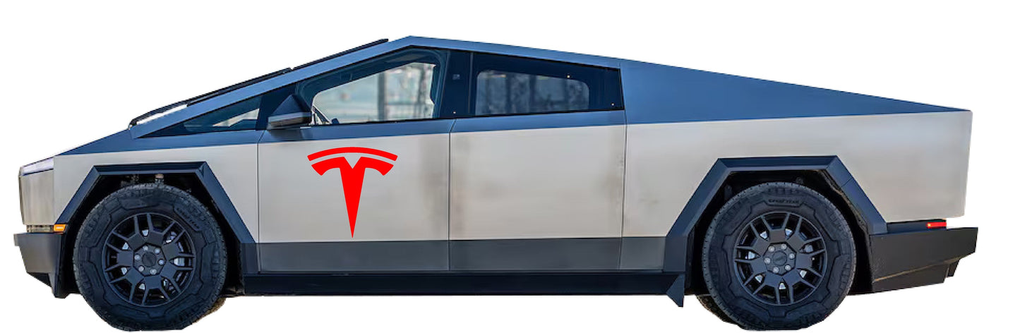 Tesla "T" Door Decals For The 2023-2026 Tesla Cybertruck (x2)