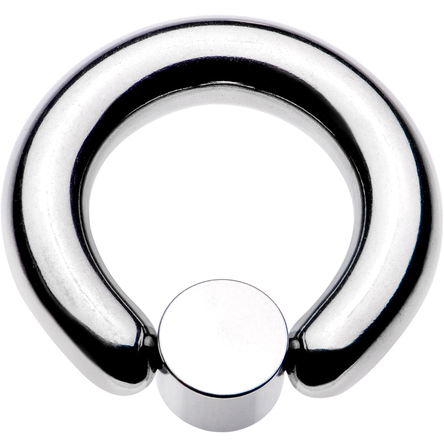 4G 9/16 White Faux Opal 7mm Disc BCR Captive Ring