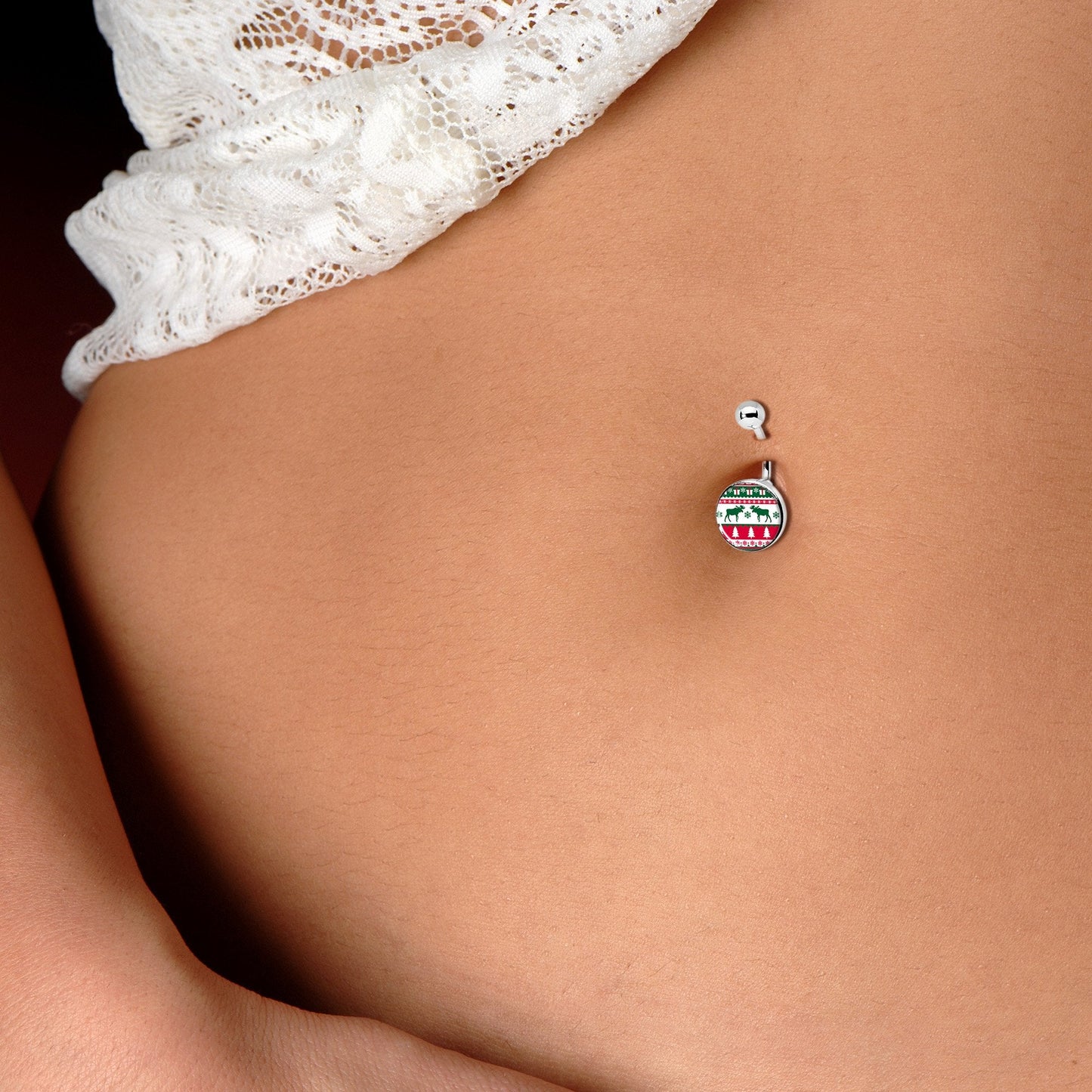 Ugly Christmas Sweater Belly Ring