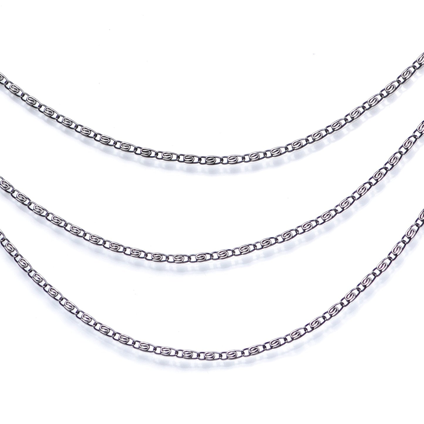 Handcrafted Black Anodized Titanium Swirly Link Dangle Nipple Chain