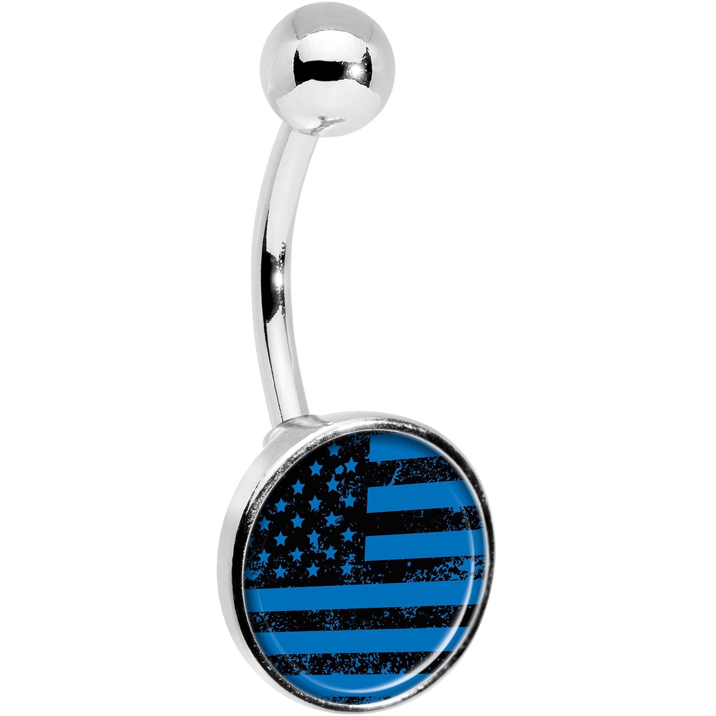 Blue American Flag Belly Ring