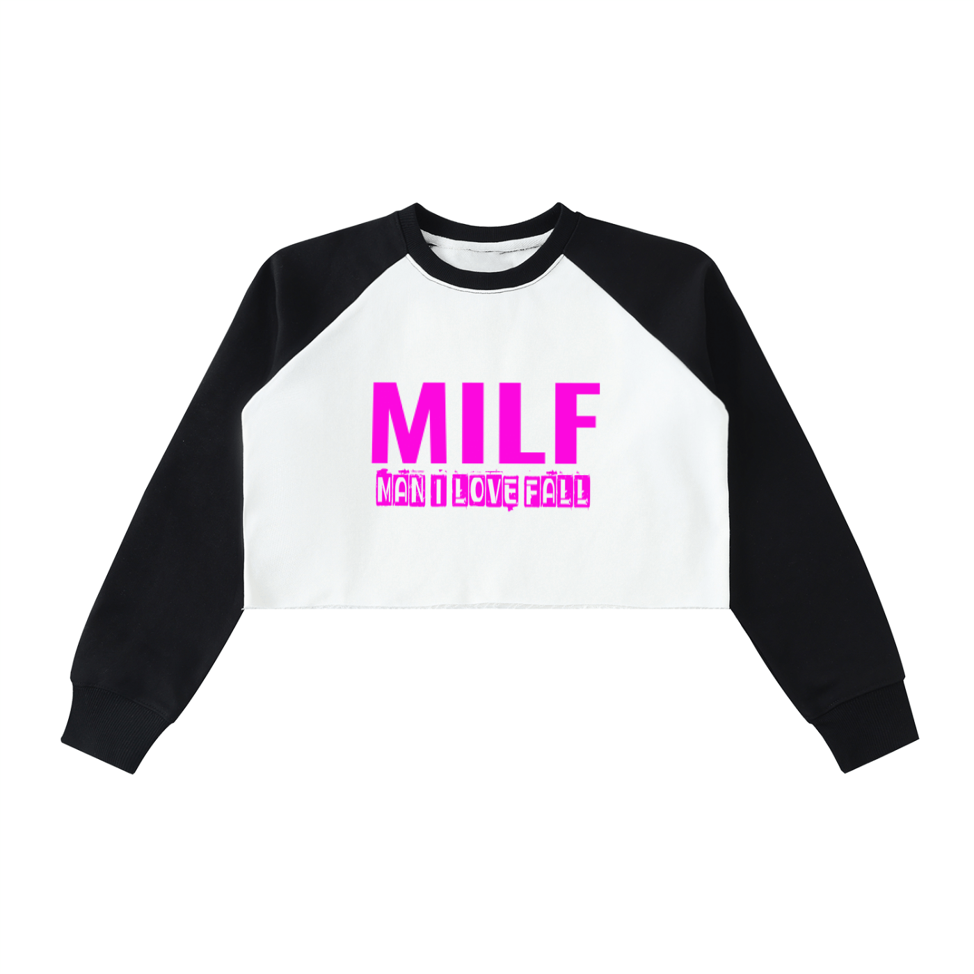 Raw - Hem Color - Block Raglan Crop Sweatshirt - Jaico Online Shop