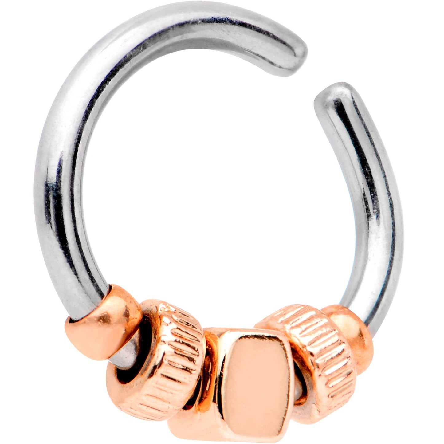 16G Rose Gold Tone Square Bead Annealed Seamless Circular Ring