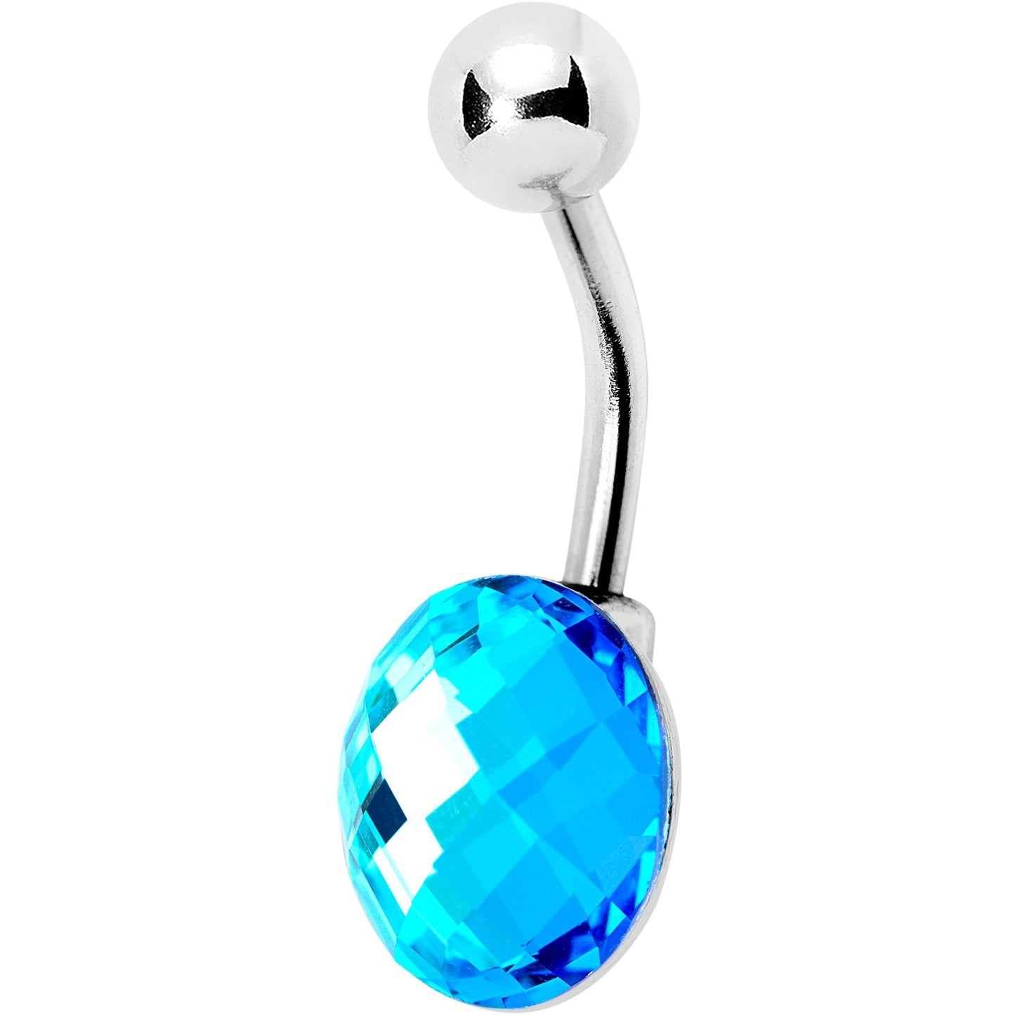 Blue Gem Big Bubble Belly Ring