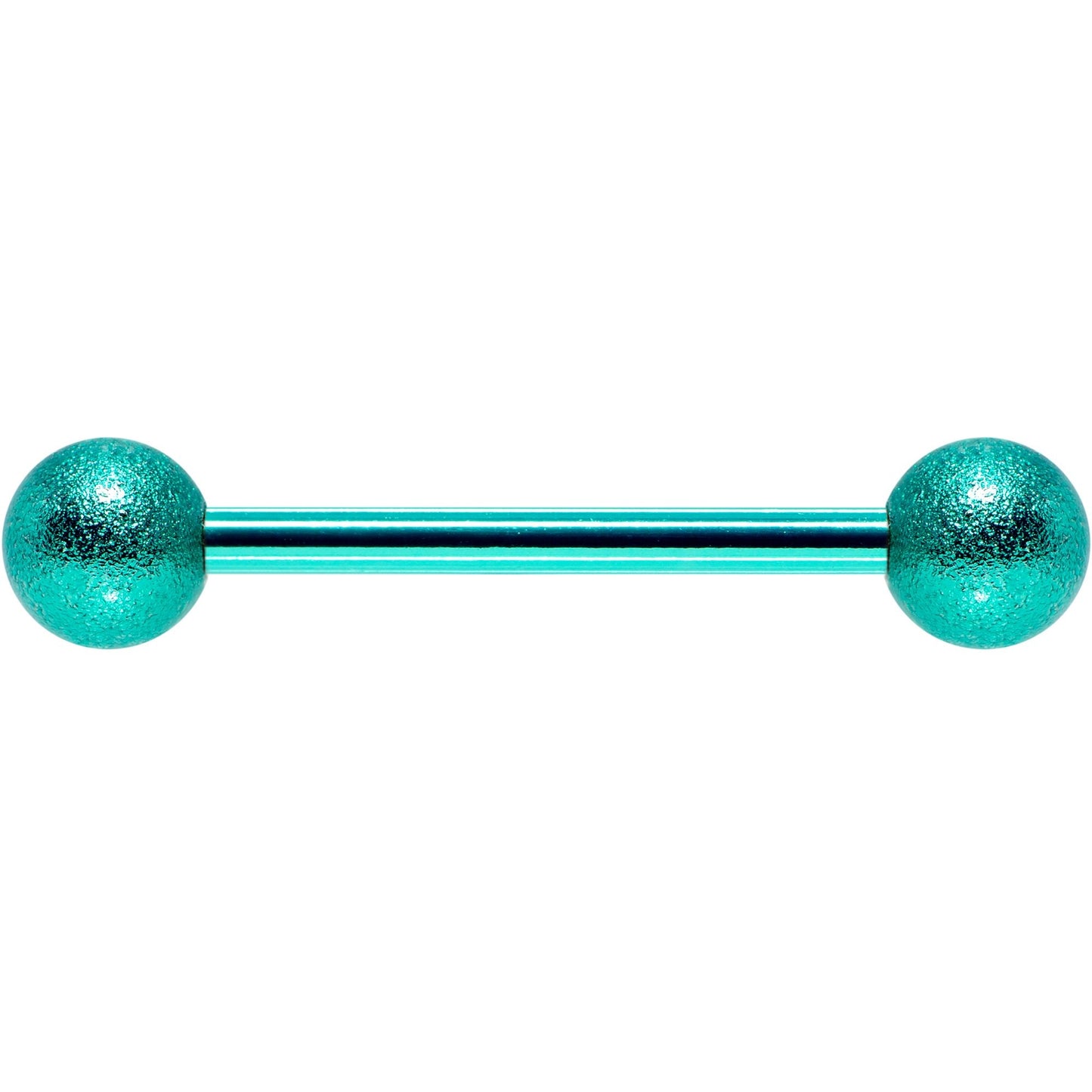 14G 5/8 Green Color PVD Sandblasted Barbell Tongue Ring