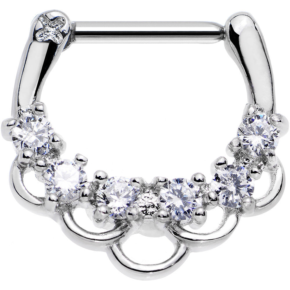 16G 5/16 Clear Gem Princess Parade Septum Clicker