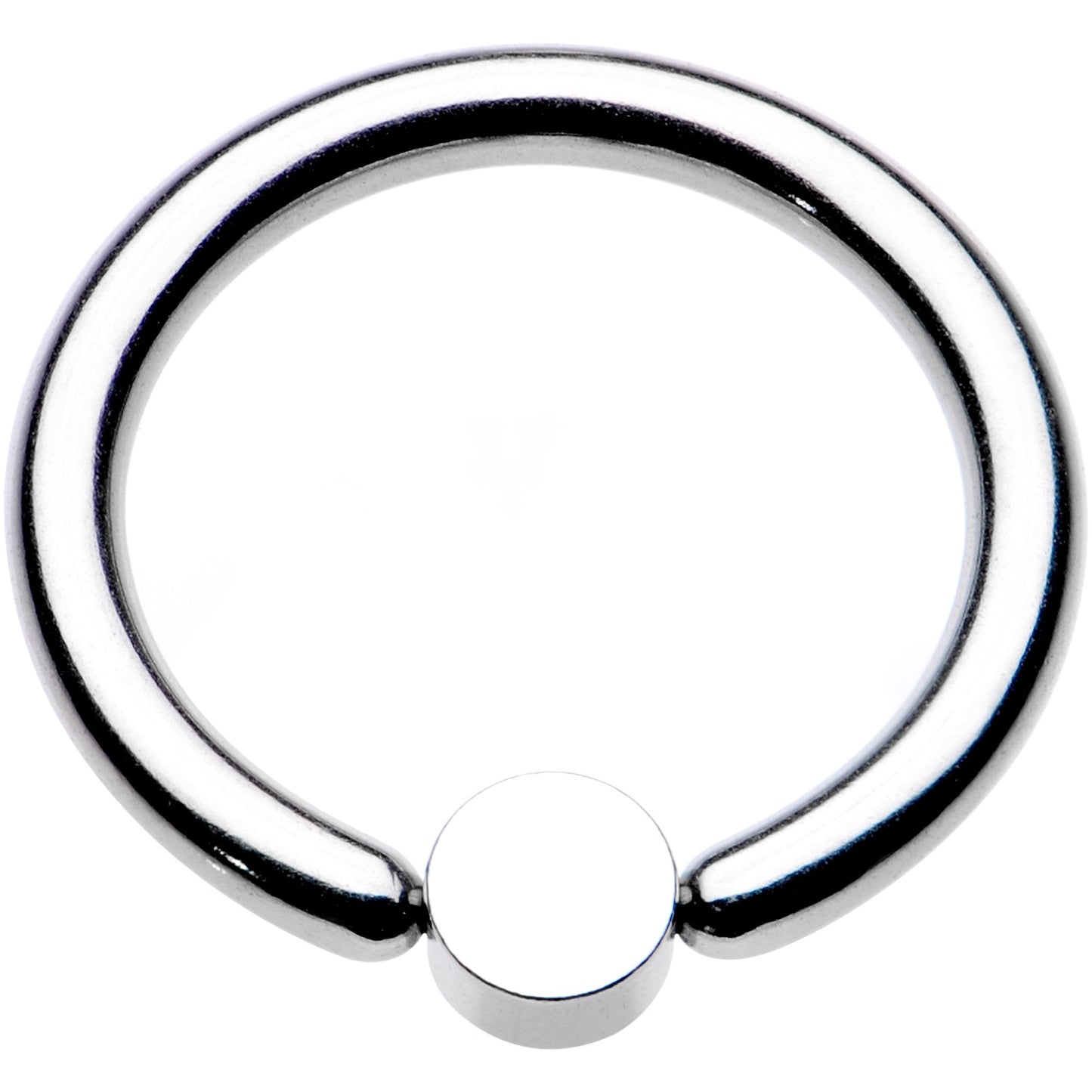 12G 1/2 White Faux Opal 4mm Disc BCR Captive Ring