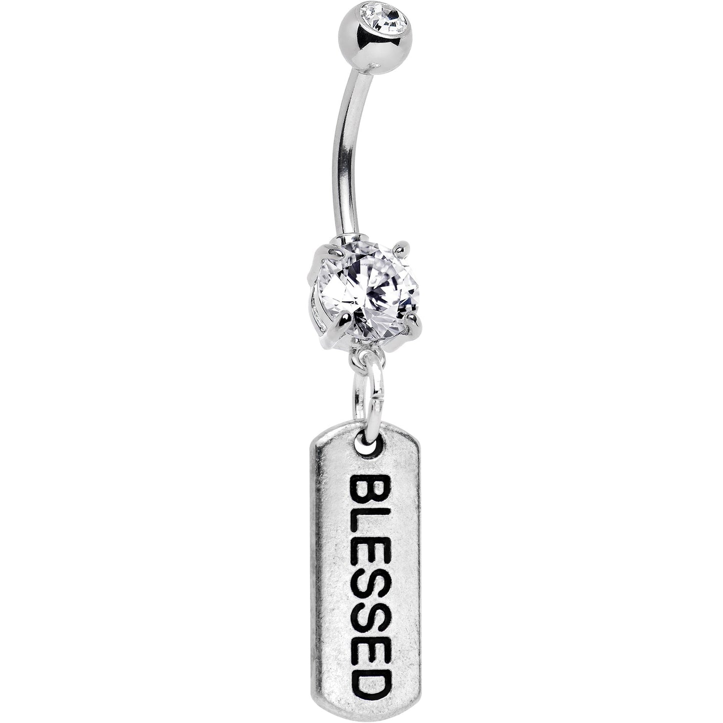 Handcrafted Blessed Dangle Belly Ring Created with Crystals