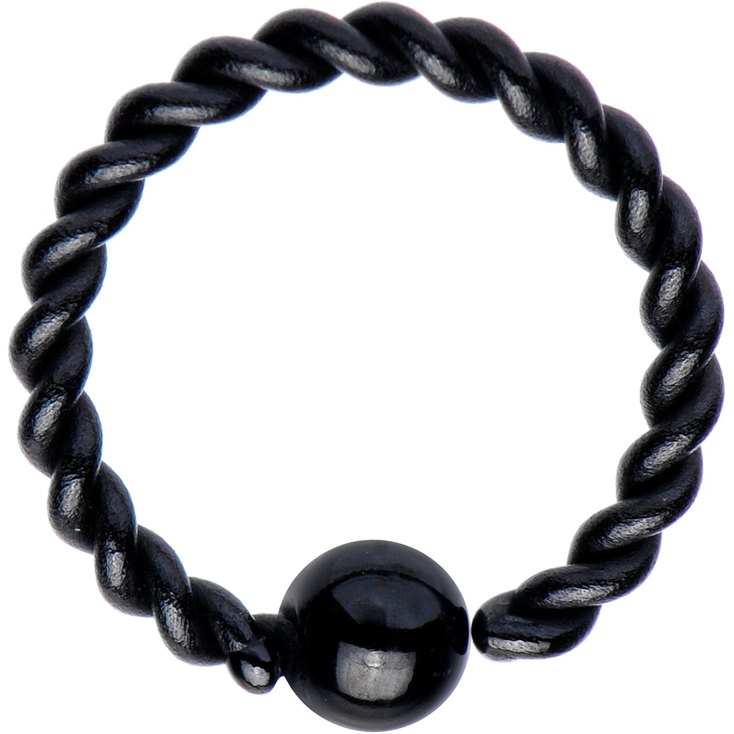 16G 5/16" Black IP So Twisted Captive Style Seamless Ring