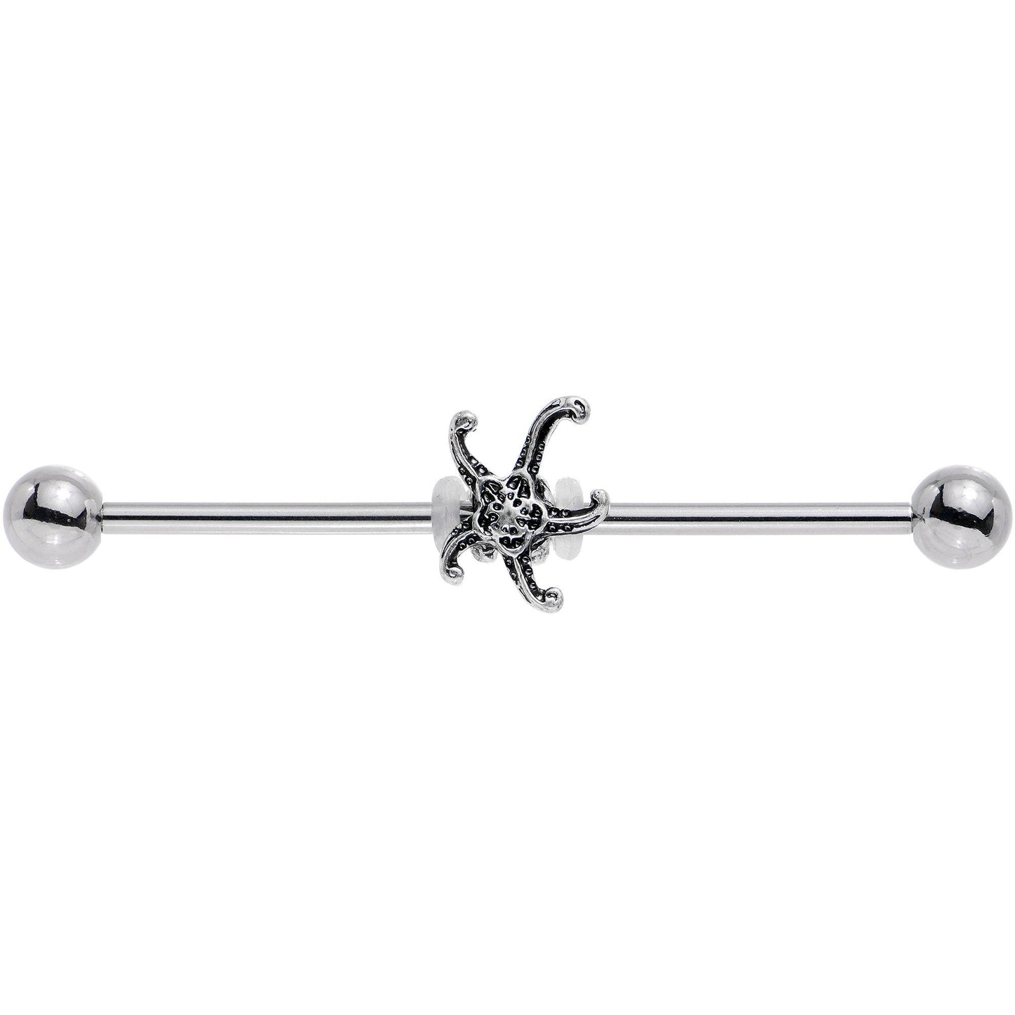 14G Steel Seeing Starfish Industrial Barbell 38mm
