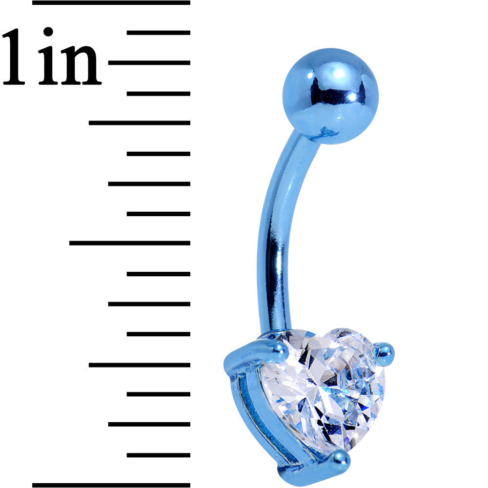Clear Cubic Zirconia Gem Multicolor Heart Belly Ring Set of 5