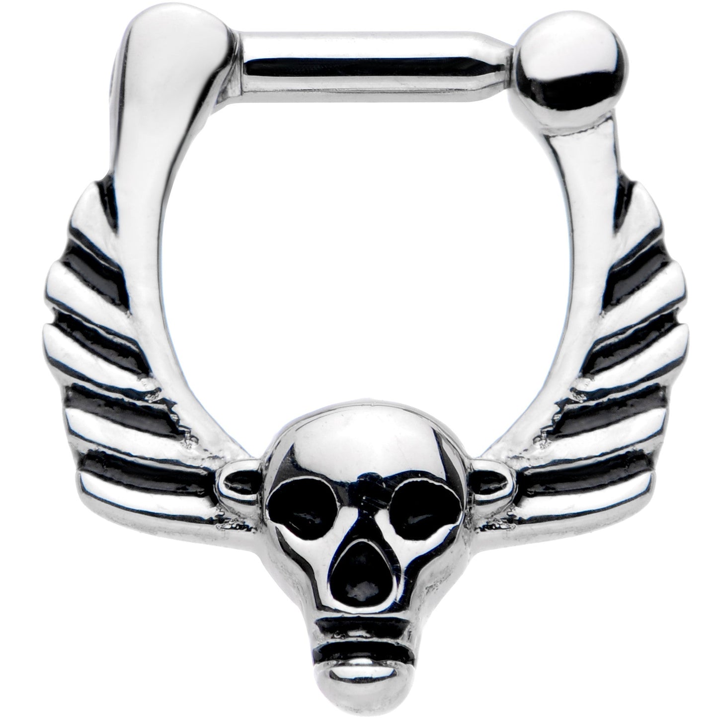 14G 1/4 Scare Em All Wicked Halloween Skull Septum Clicker