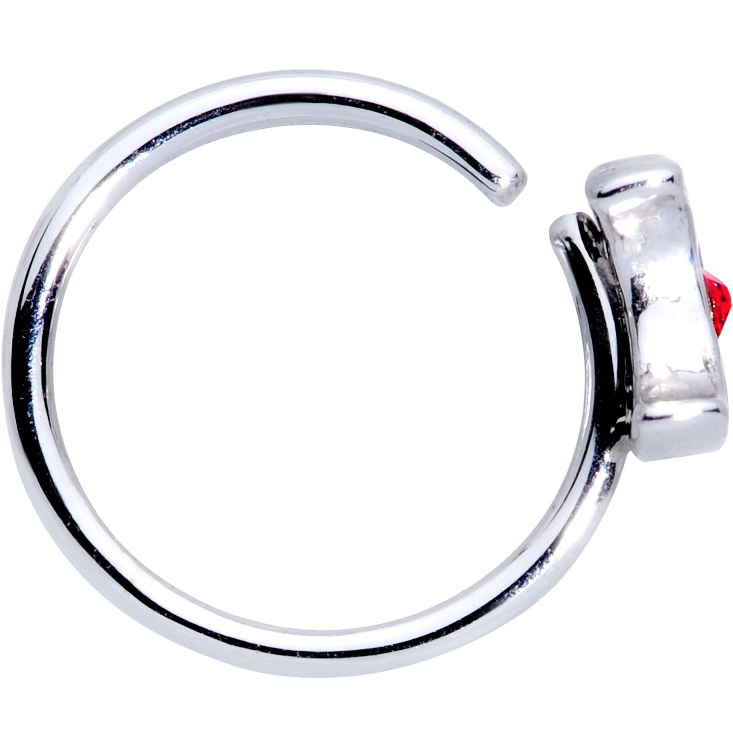 20G 5/16 Red Gem Crescent Moon Seamless Circular Ring