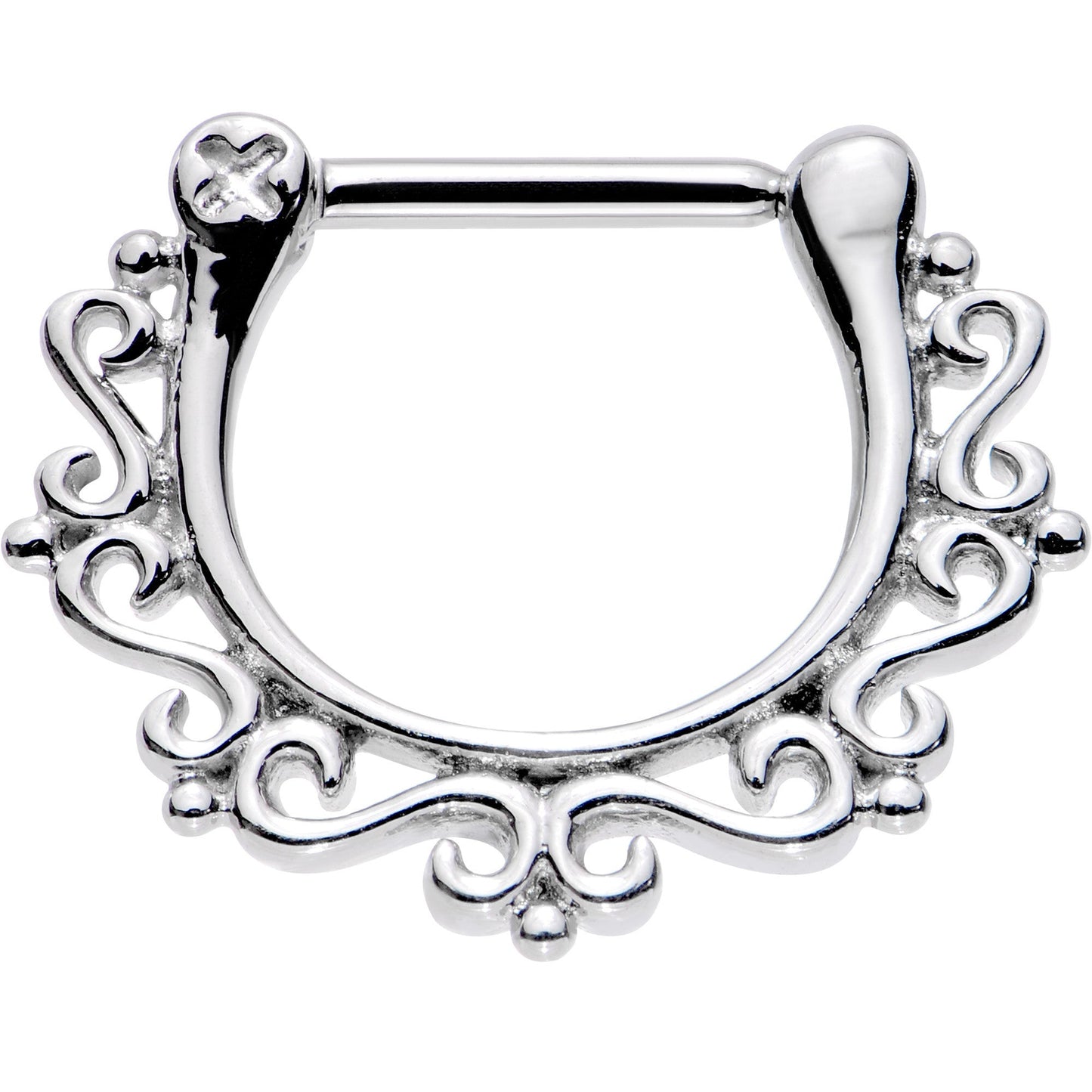 16G 5/16 Delightful Filigree Twist Septum Clicker