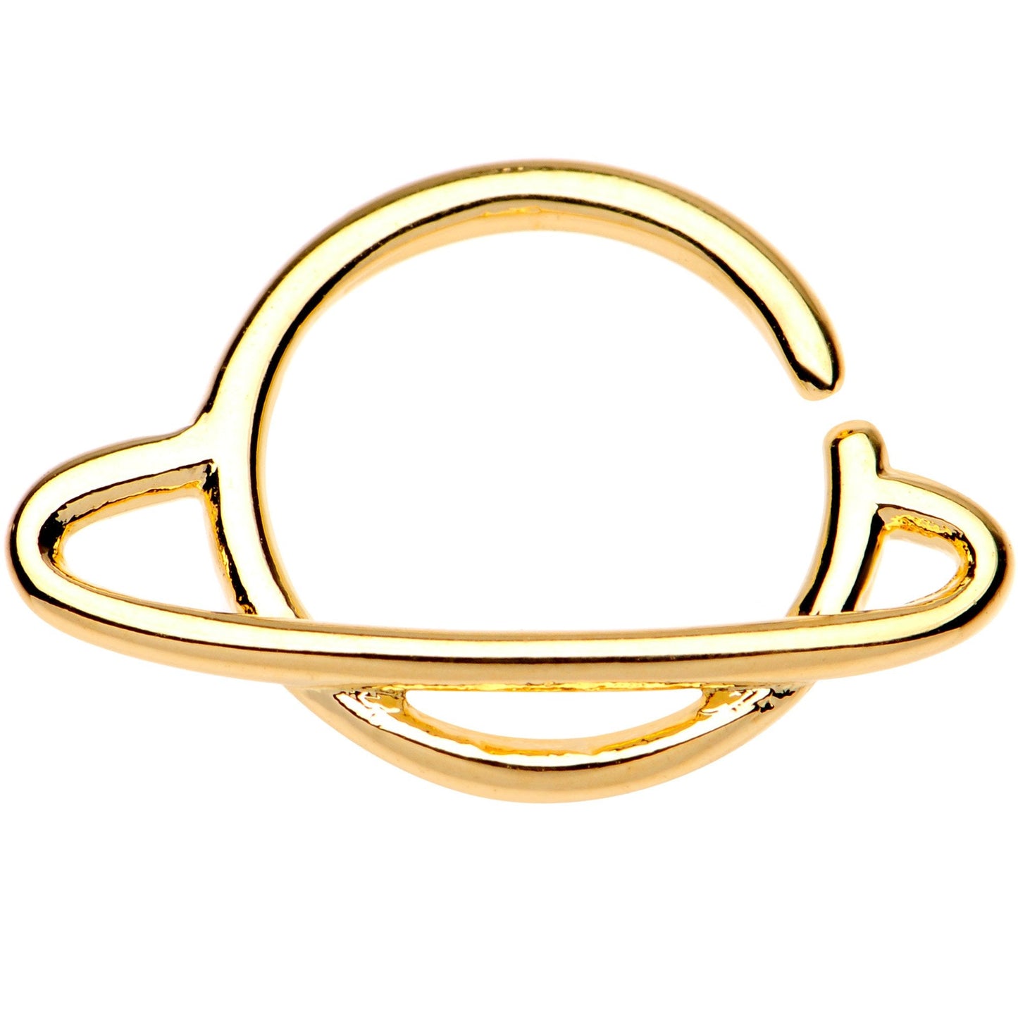 16G 3/8 Gold Tone Rings of Saturn Planet Septum Ring