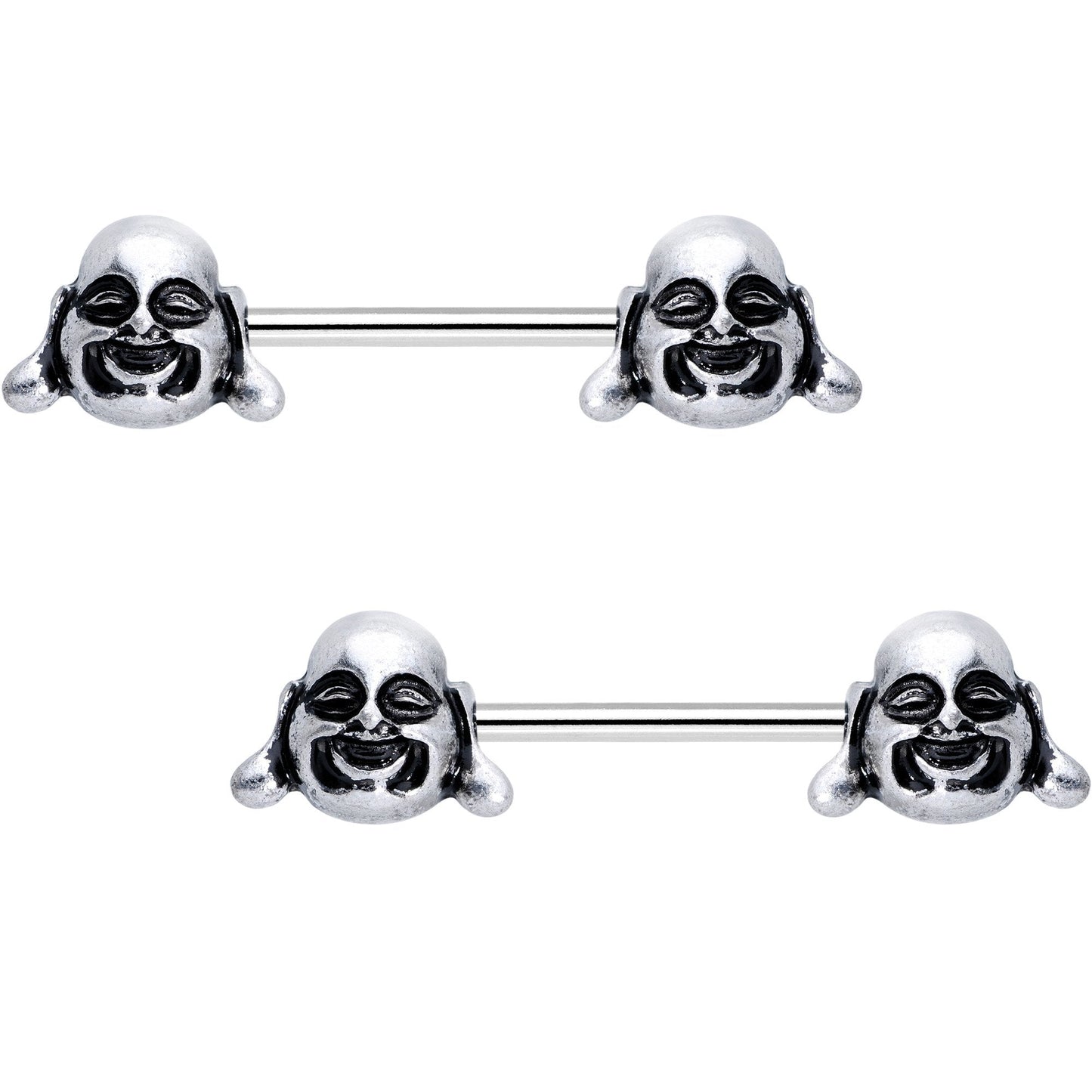 Chubby Buddha Barbell Nipple Ring Set