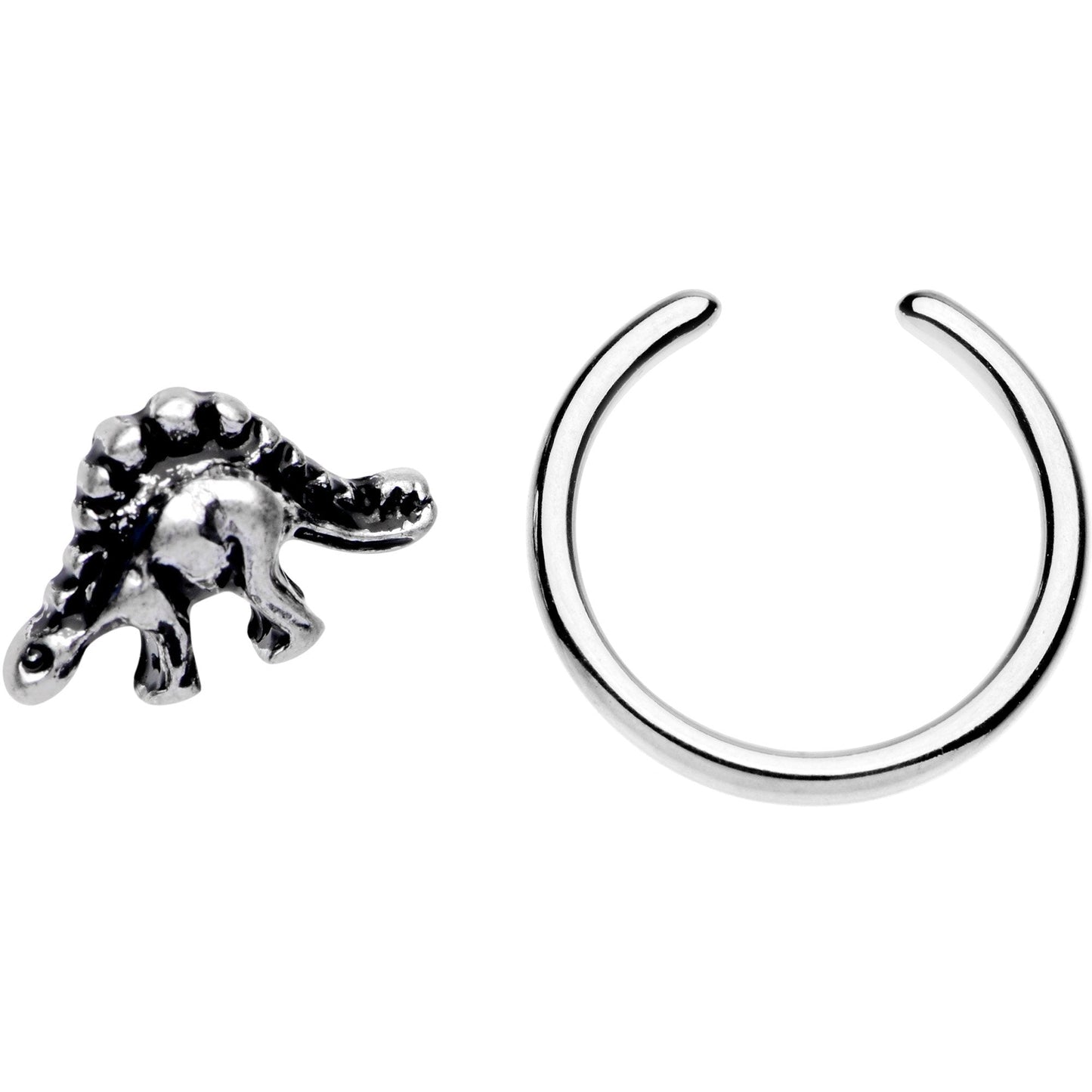16G 3/8 Splendid Stegosaurus BCR Captive Ring