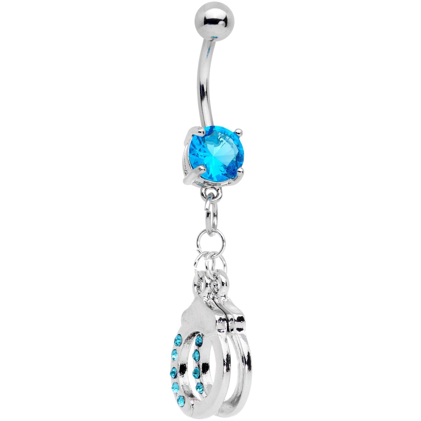 Blue Gem Kinky Cuffs Dangle Belly Ring