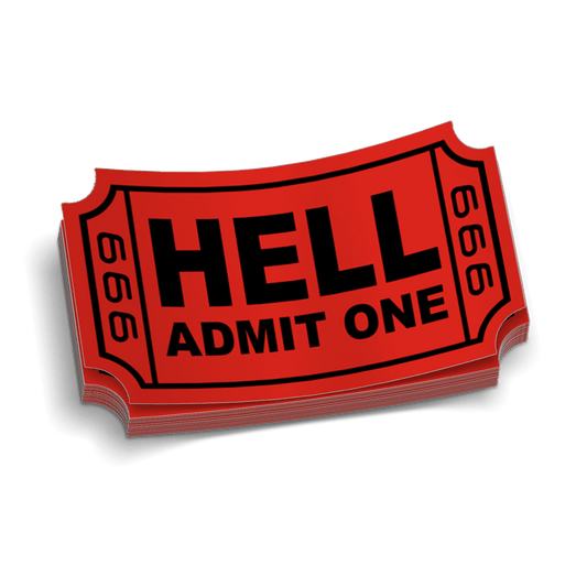 Admit One Hard Hat Decal