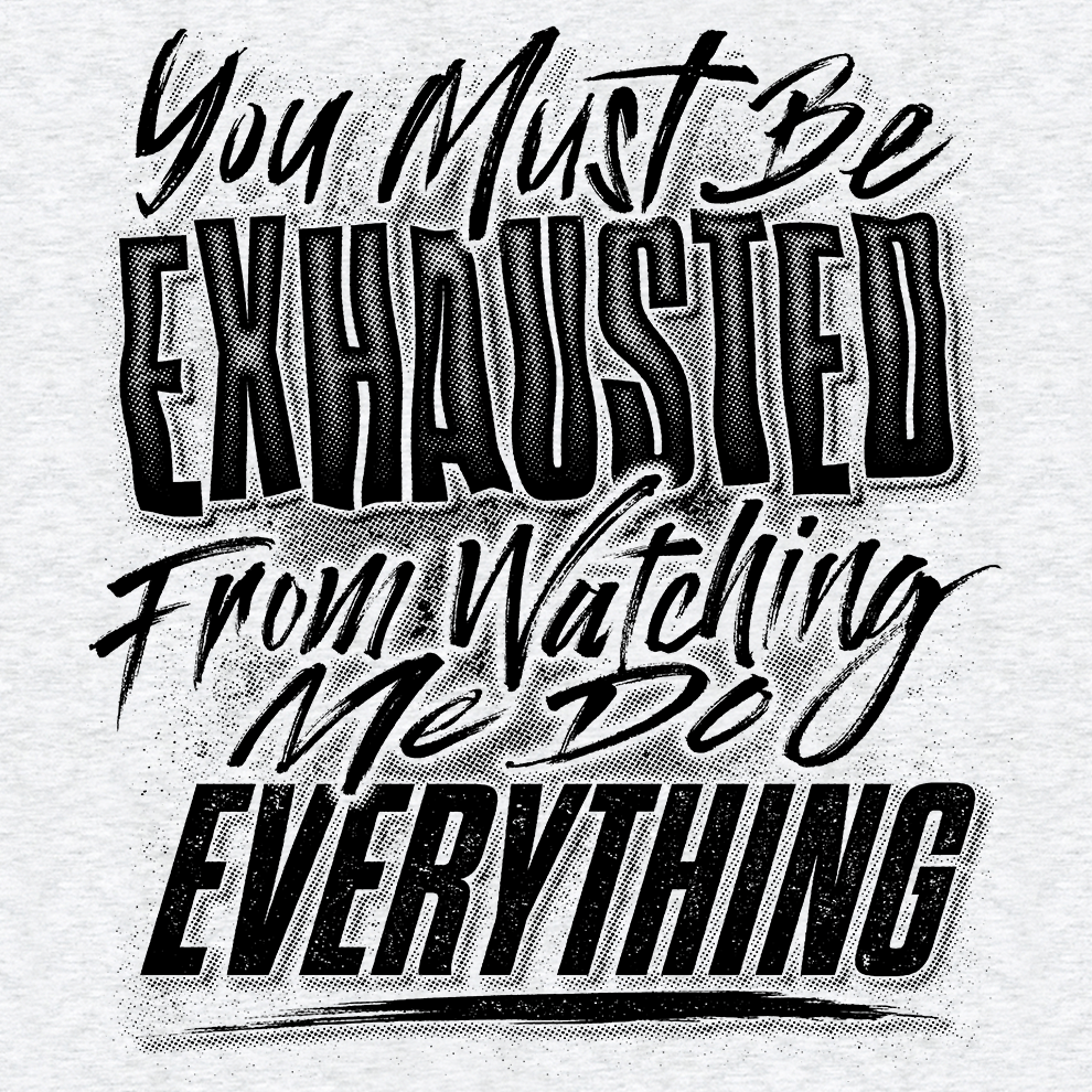 Exhausted - Safety Yellow T-Shirt