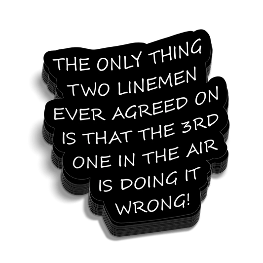 Two Linemen Hard Hat Decal