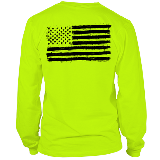 Old Glory - Long Sleeve Safety Yellow Hi-Vis T-Shirt