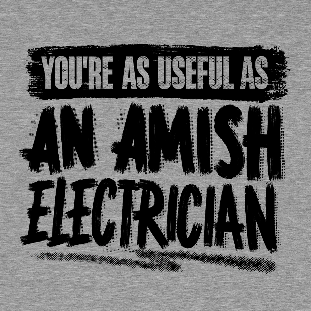 Amish Electrician - Long Sleeve Safety Yellow Hi-Vis T-Shirt
