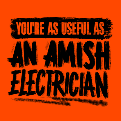 Amish Electrician - Safety Yellow Hi-Vis Pocket T-Shirt