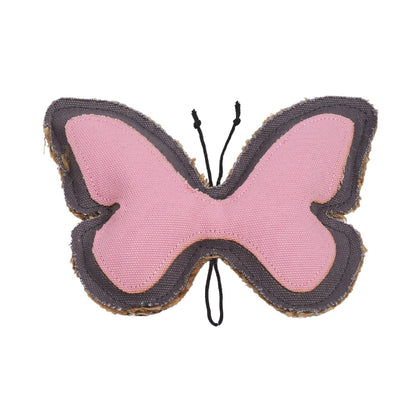 Country Living Canvas & Jute Butterfly-Shaped Dog Chew Toy – Durable, Safe and Non-Toxic