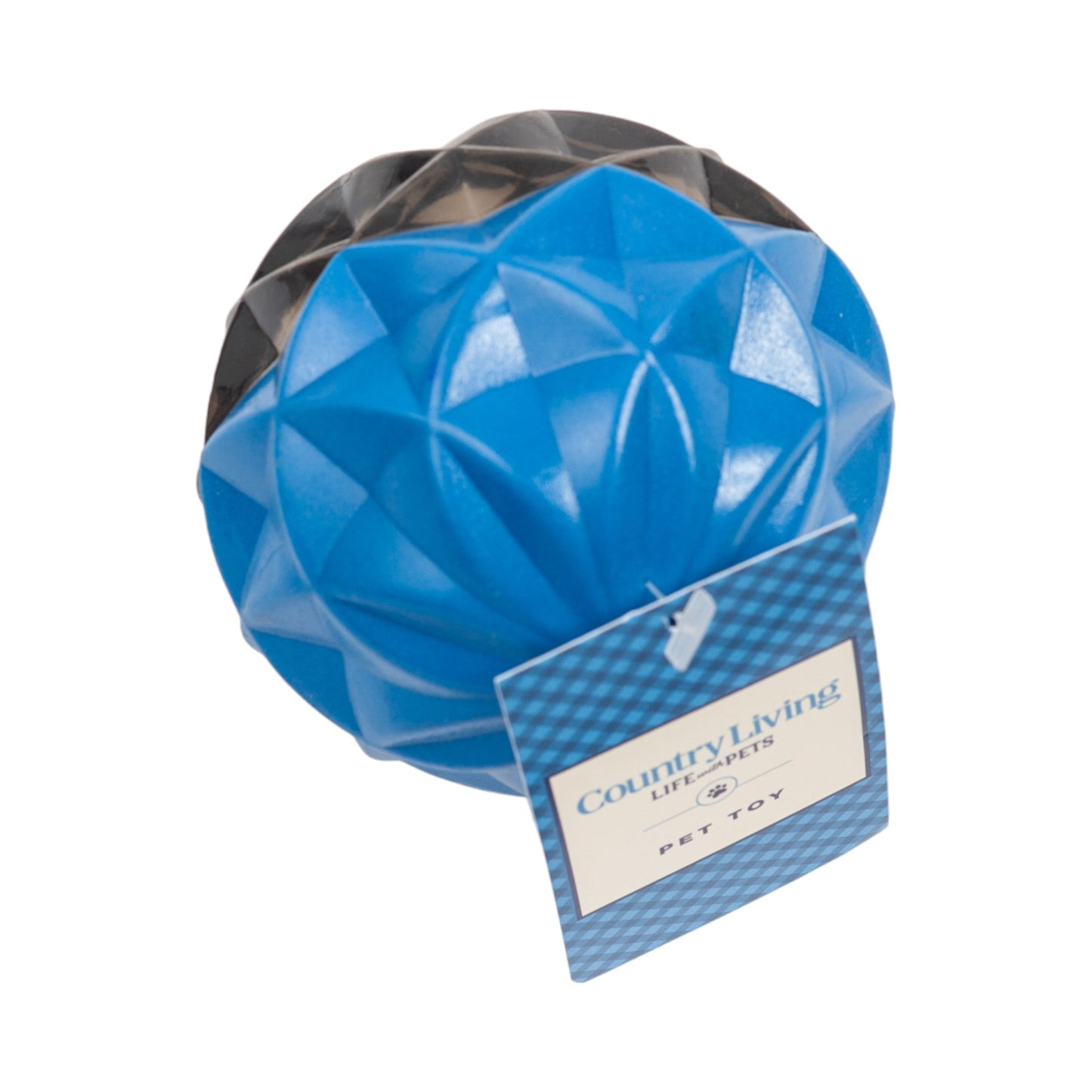 Country Living Geometric Textured Ball Dog Chew Toy, Interactive Rubber Toy for Mental Stimulation – Large