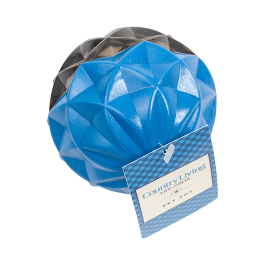 Country Living Geometric Textured Ball Dog Chew Toy, Interactive Rubber Toy for Mental Stimulation – Large