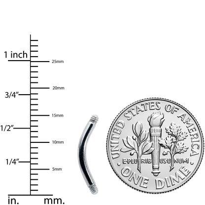 14G 316l Stainless Steel Replacement Curved Barbell 3/8