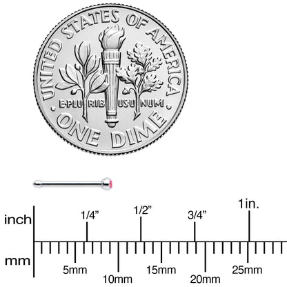 20G Stainless Steel Pink Gem Micro Nose Bone