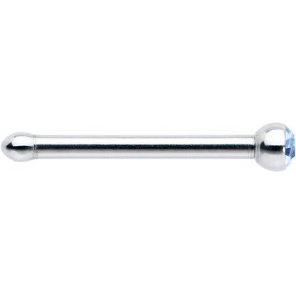20G Stainless Steel Light Blue Gem Micro Nose Bone