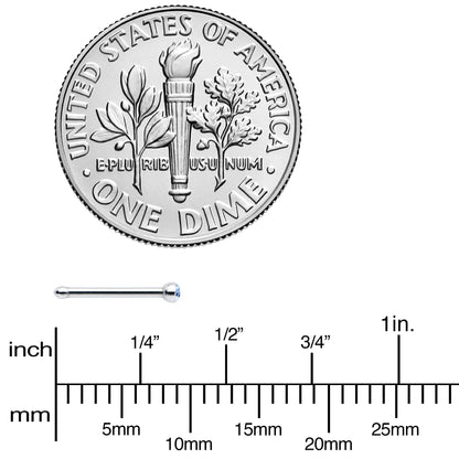 20G Stainless Steel Light Blue Gem Micro Nose Bone