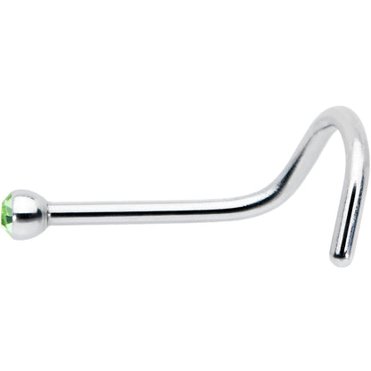 20G Stainless Steel Green Gem Micro Nose Ring Twister
