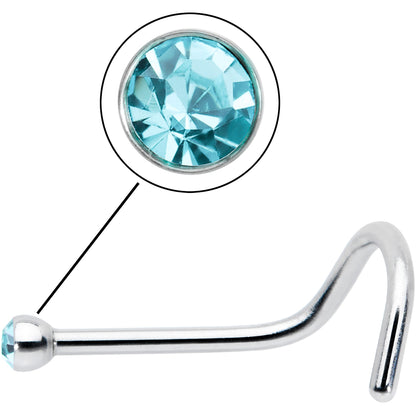Aqua Gem MICRO Nose Ring Twister