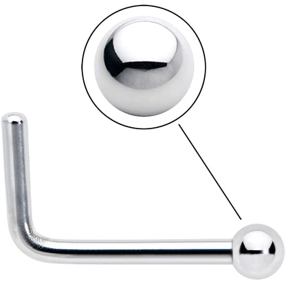 20G Stainless Steel Stainless Steel Micro Ball Nose Ring L-Shaped