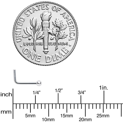 20G Stainless Steel Stainless Steel Micro Ball Nose Ring L-Shaped