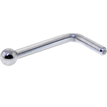 20G Stainless Steel Stainless Steel Micro Ball Nose Ring L-Shaped